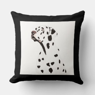 Black/White Dalmatian Dog Illustration Cushion