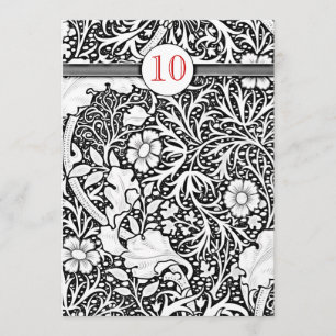 black & white damask 10 wedding anniversary invite