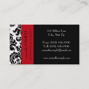 Black & White Damask Business Card