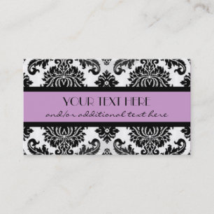 Black & White Damask Business Card