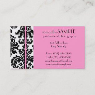 Black & White Damask Business Card