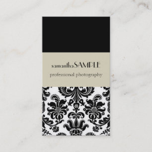 Black & White Damask Business Card
