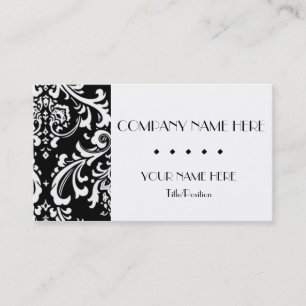 Black & White Damask Business Card