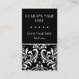 Black & White Damask Business Card