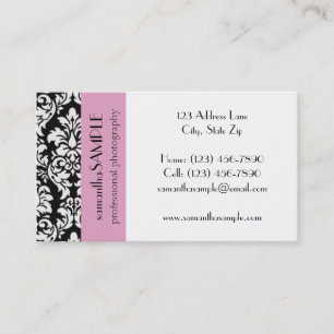 Black & White Damask Business Card