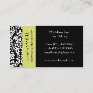 Black & White Damask Business Card