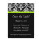 Black/White Damask Chartreuse Green Save the Date