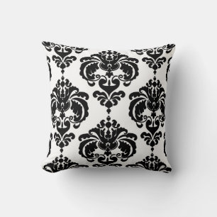 Black & White Damask Chic Modern Elegant Pattern Cushion
