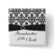 Black, White Damask Grandmother of the Bride Pin