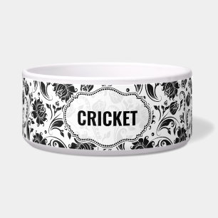Black & White Damask Pattern Custom Name