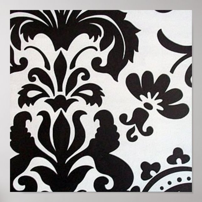 Black & White Damask Poster (Front)