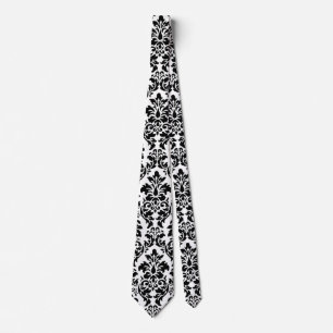 Black & White Damask Tie