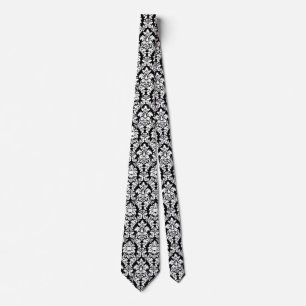 Black & White Damask Tie