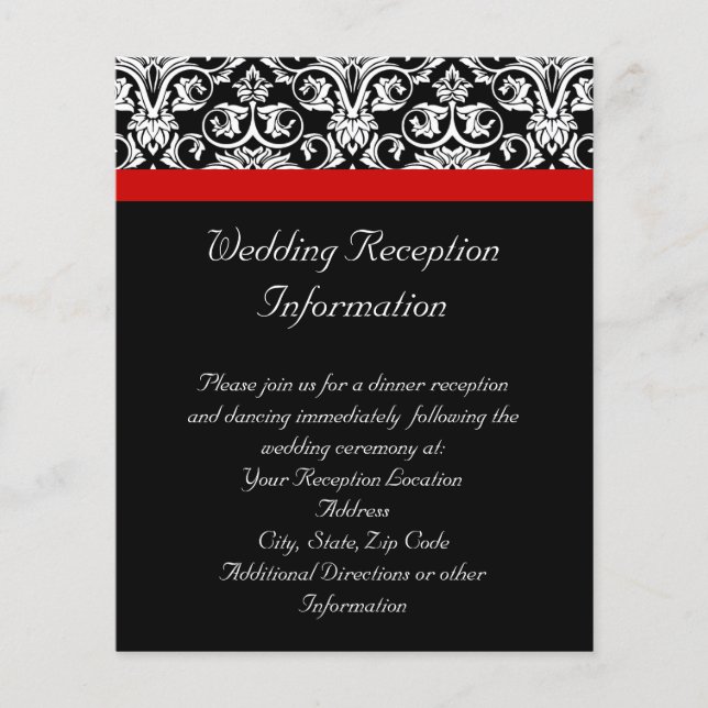 Black/White Damask w/ Ravishing Red Accent (Front)