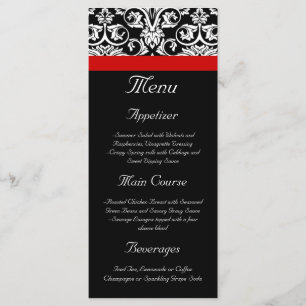 Black/White Damask w/ Ravishing Red Accent Menu