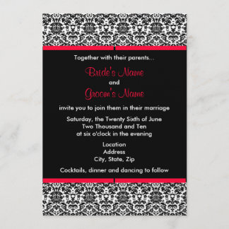 Black & White Damask Wedding Invitation