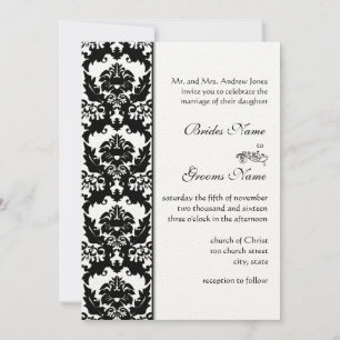 Black & White Damask Wedding Invitations