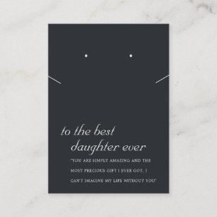 BLACK & WHITE DAUGHTER GIFT NECKLACE EARRING CARD