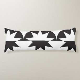 Black White Deco Star Sunburst Body Cushion