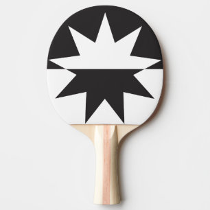 Black White Deco Star Sunburst Ping Pong Paddle