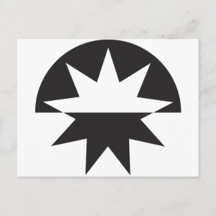 Black White Deco Star Sunburst Postcard