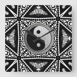 Black+White Decor YinYang Balance Your Time Square Wall Clock