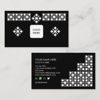 Black White Designed Professional Business Card