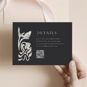 Black & White Details Enclosure Card with QR code