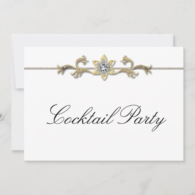 Black White Diamond Black White Cocktail Party Invitation (Front)