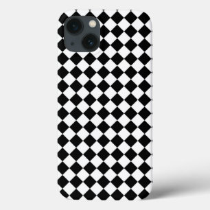 Black White Diamond Checkers iPhone 13 Case