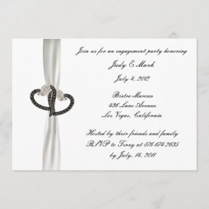Black & White Diamond Engagement Party Invitation