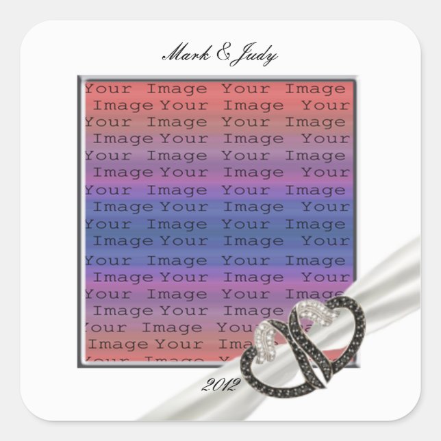 Black & White Diamond Hearts Stickers (Front)