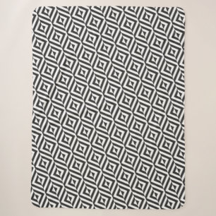 Black & White Diamond Pattern Sherpa Blanket