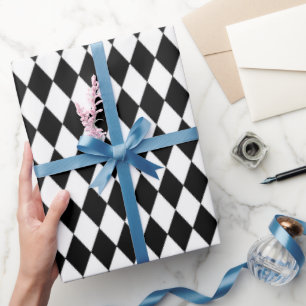 Black White Diamond pattern wrapping paper