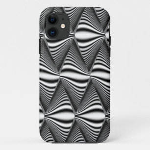 Black & White Diamond Warp   3D Illusion iPhone 11 Case