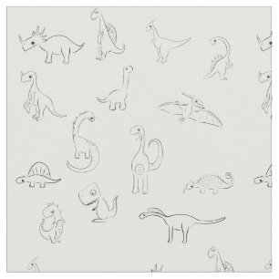 Black white Dino dinosaur dinosaur motif Fabric