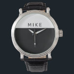 Black & White, DIY Name Watch<br><div class="desc">A Simple style Black and White watch face with DIY Name.</div>