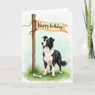Black White Dog Birthday Card