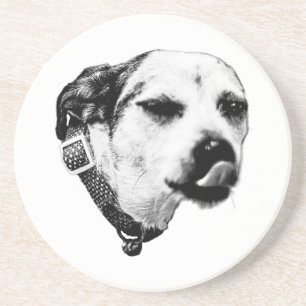 Black & White Dog Coaster – Winking Terrier