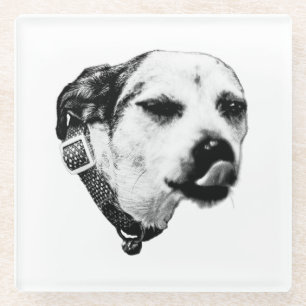 Black & White Dog Coaster – Winking Terrier