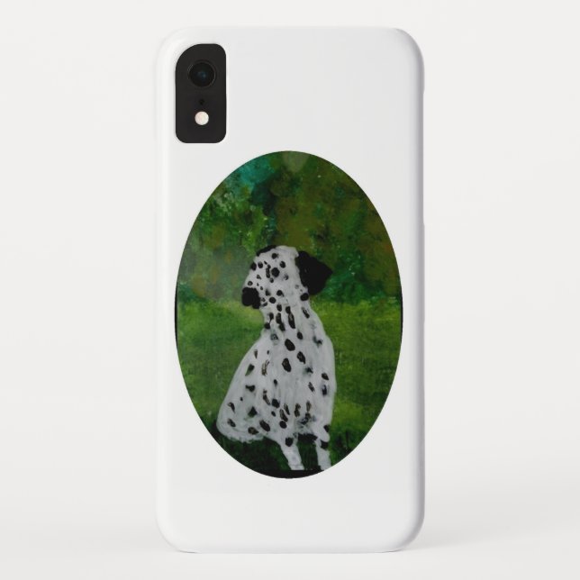 Black & White Dog Painting Dalmatian Case-Mate iPhone Case (Back)