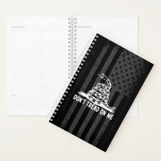 Black & White Don't Tread On Me American Flag Planner
