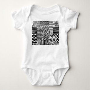 Black White Doodle: Ethnic Seamless Baby Bodysuit