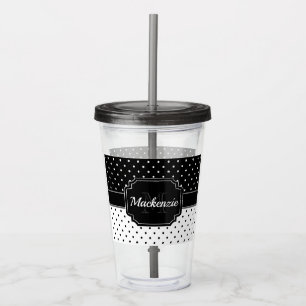 Black & White Dots Acrylic Tumbler