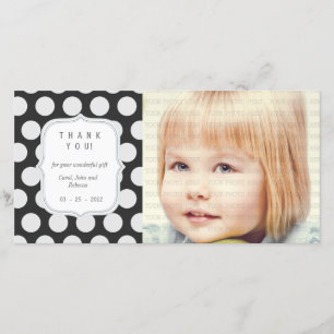 Black & White Dots - Any Occasion Thank you Card