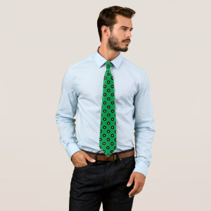Black/White Dots on Irish Green Background Tie