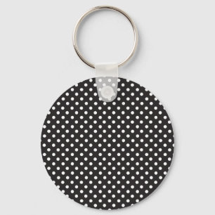 Black White Dots Simple Monochromatic Circles Key Ring