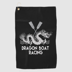 Black White Dragon Boat Racing Sweat Towel