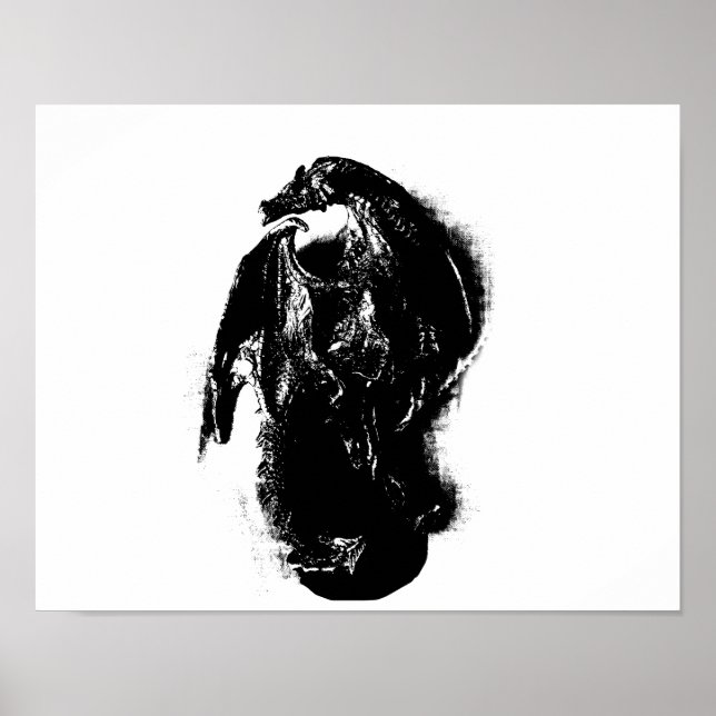 Black & White Dragon Poster (Front)