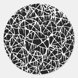 black white dripping pentagram grunge punk classic round sticker